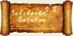 Veliborka Balaban vizit kartica